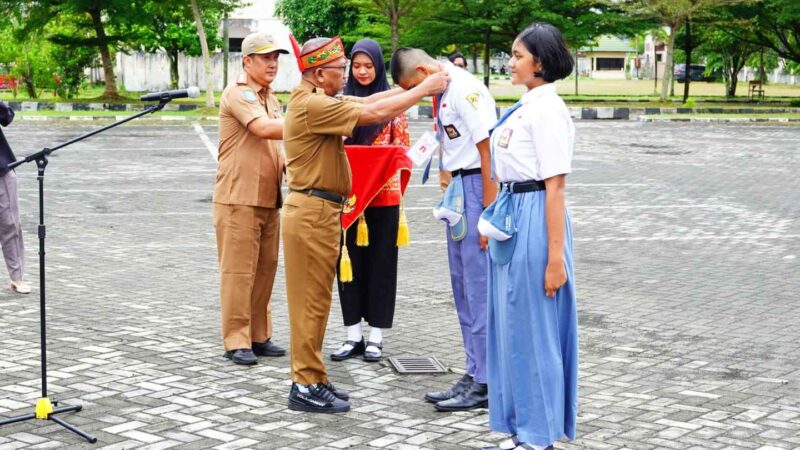 Kesbangpol Gelar Upacara Tantingan Tanda Dibukanya Pusdiklat Calon Paskibraka