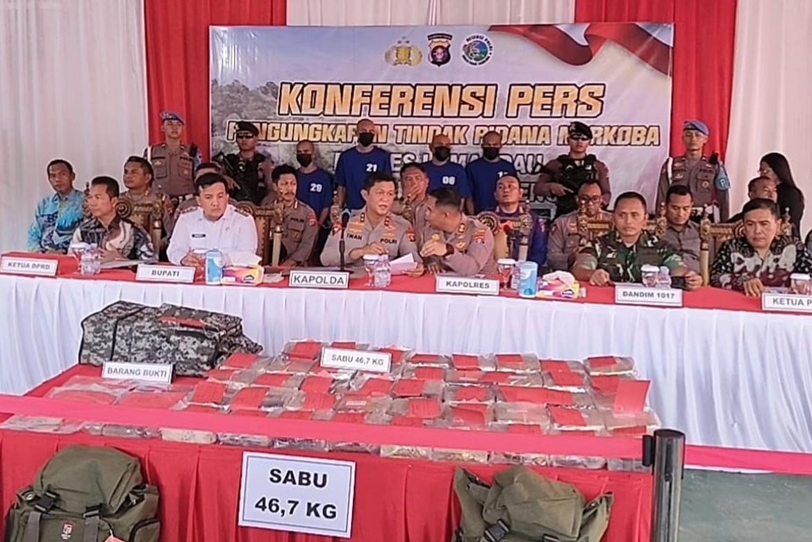 Kapolda Kalteng Apresiasi Polres Lamandau Gagalkan Penyelundupan 46,7 Kg Sabu