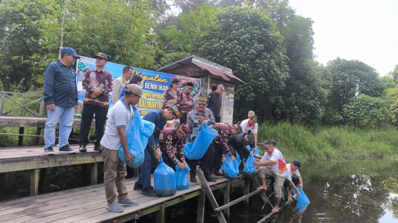 Pemprov Kalteng dan Pemkab Bartim Tebar 10 Ribu Benih Ikan di Sungai Sarapat