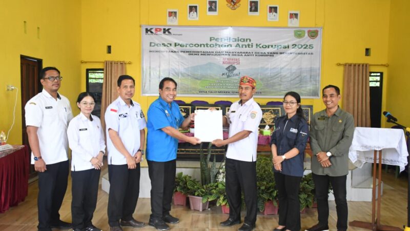 Penilaian Calon Percontohan Desa Antikorupsi, Desa Talio Muara Peroleh Nilai 96,00 dengan kategori Istimewa