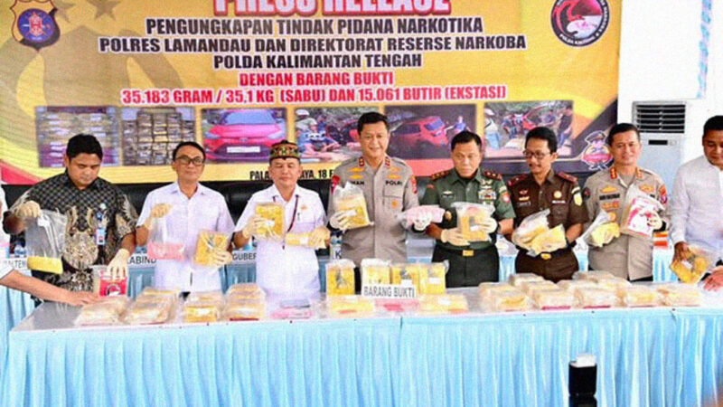 Gubernur Agustiar Sabran Hadiri Press Release Pengungkapan Tindak Pidana Narkotika di Polda Kalteng