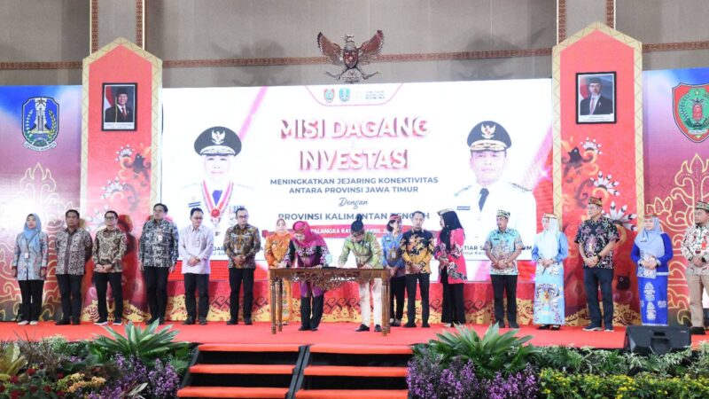 Tingkatkan Jejaring Konektivitas, Kalteng dan Jatim Tandatangani MoU Misi Dagang dan Investasi