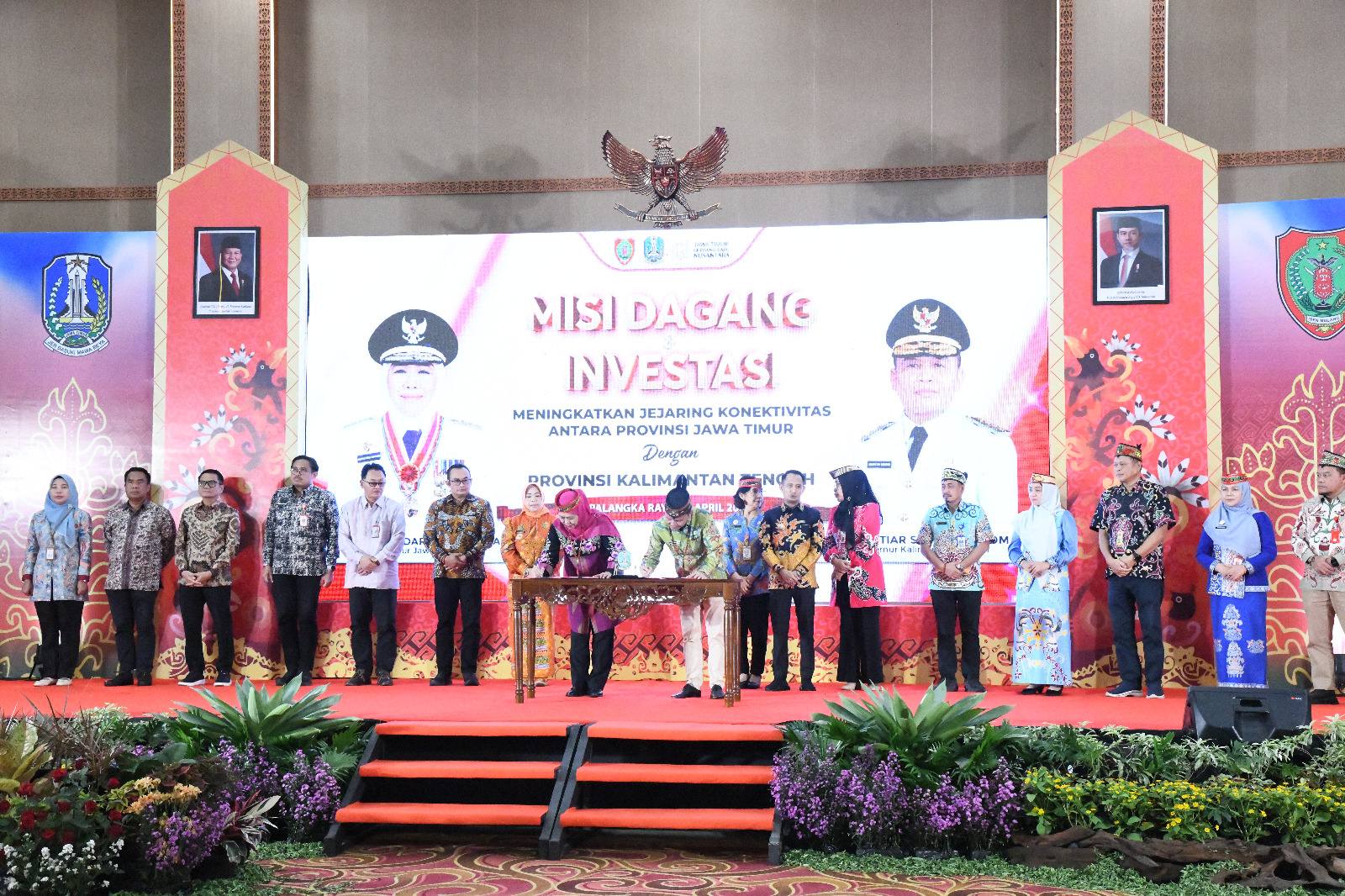 Tingkatkan Jejaring Konektivitas, Kalteng dan Jatim Tandatangani MoU Misi Dagang dan Investasi