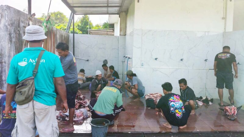 Masjid Nurul Huda “Masjid Kaca” Laksanakan Pemotongan Hewan Kurban Bantuan Pemkab Lamandau