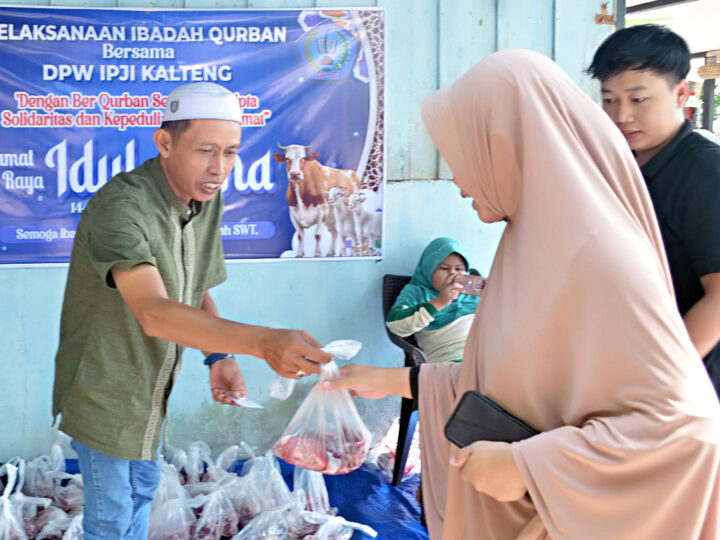 Momen Hari Raya Iduladha, DPW IPJI Kalteng Laksanakan Pemotongan Sapi Kurban