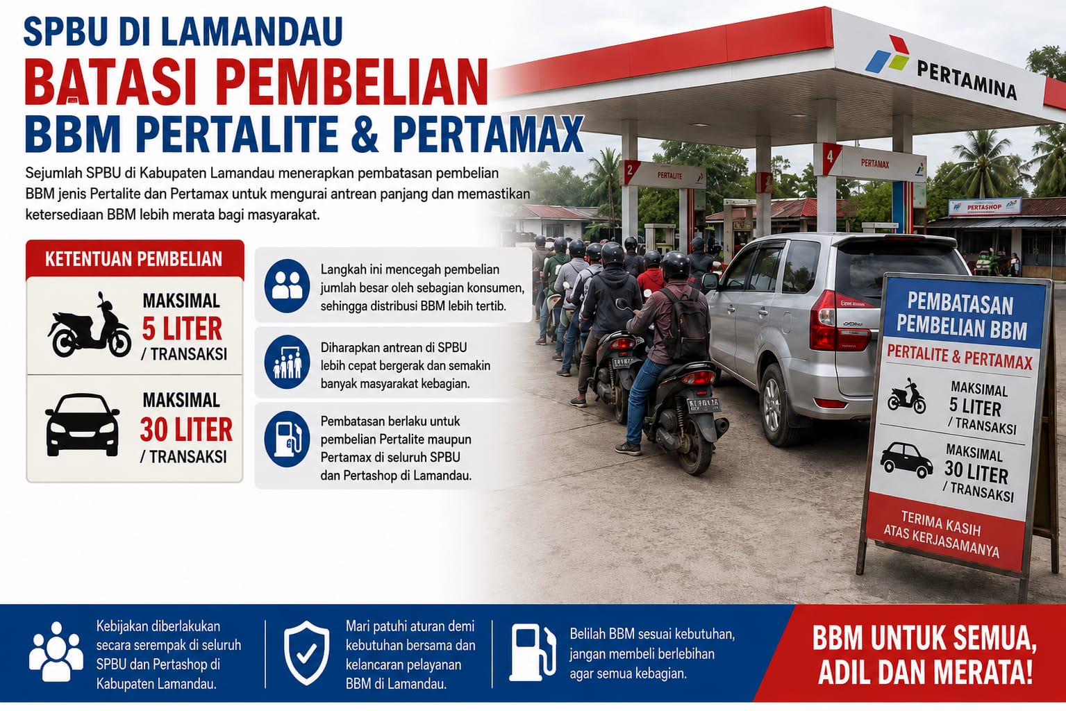 Cegah Pembelian Berlebihan, SPBU di Lamandau Batasi Pengisian Pertalite dan Pertamax