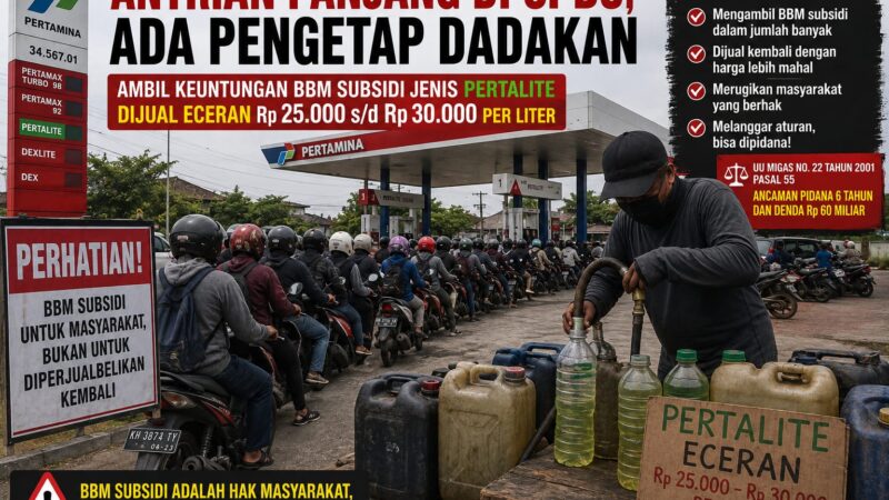 BBM Subsidi Pertalite dijual Online Mencapai Rp 25 -30 Ribu Jadi Sorotan