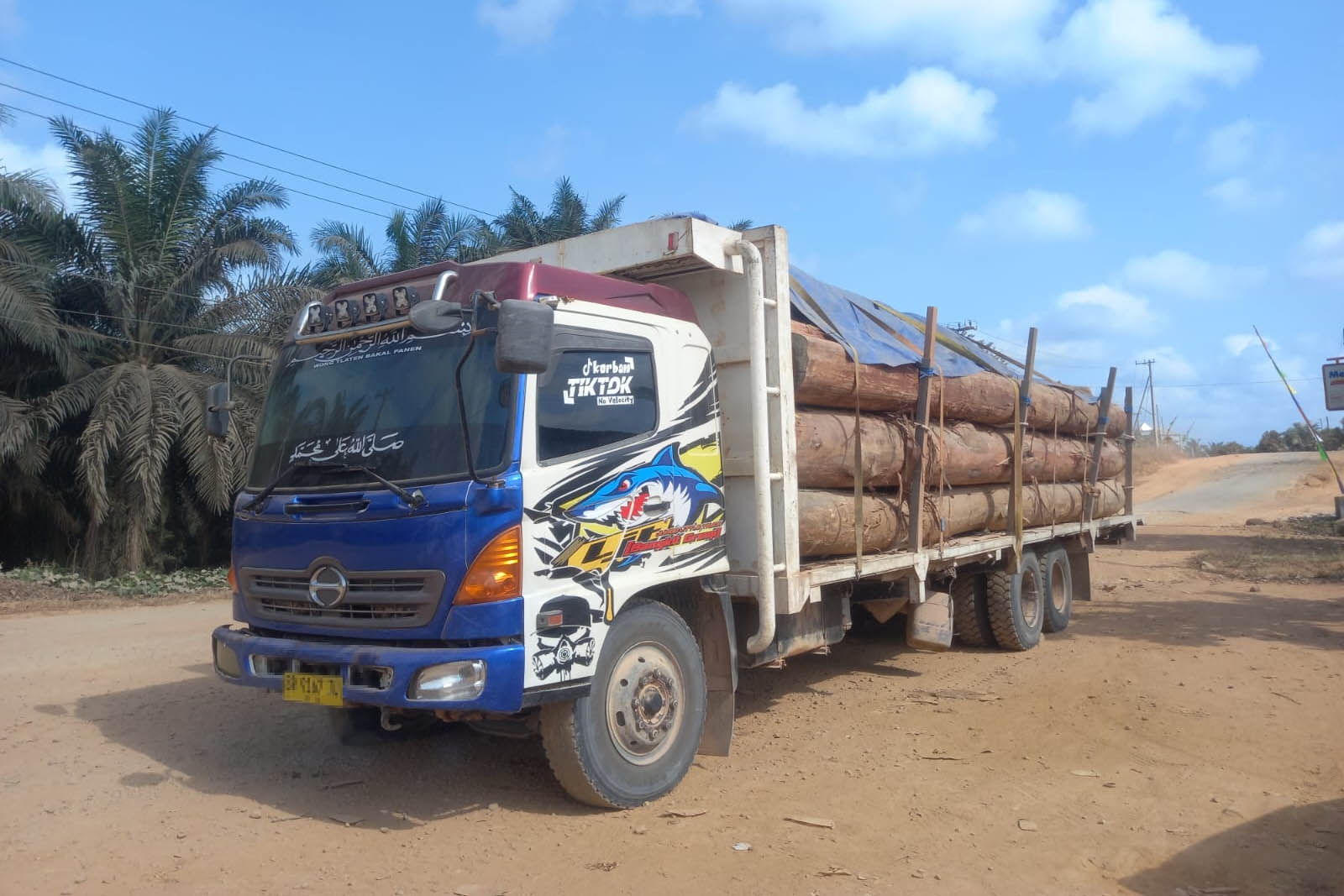 Truk Diduga Angkut Kayu Terparkir di Desa Perigi Raya, Bupati Lamandau: “Tangkap Jika Ada yang Catut Nama Saya”