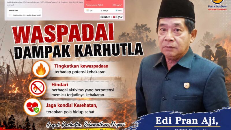 Edi Pran Aji Ingatkan Warga Waspadai Kebakaran dan Jaga Kesehatan Saat Kemarau