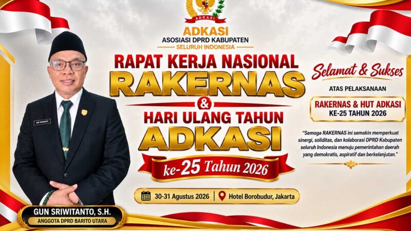 Hadiri Rakernas dan HUT ke-25 ADKASI, Gun Sriwitanto Tegaskan Komitmen Perkuat Peran DPRD